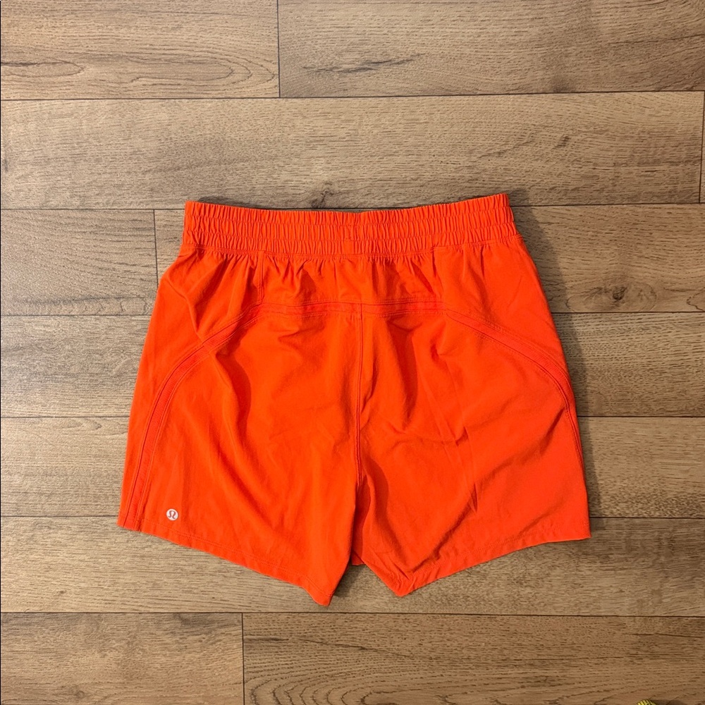 Lululemon Men’s Size Small Bright Orange Training Shorts Running Fitness Workout - Picture 2 of 11